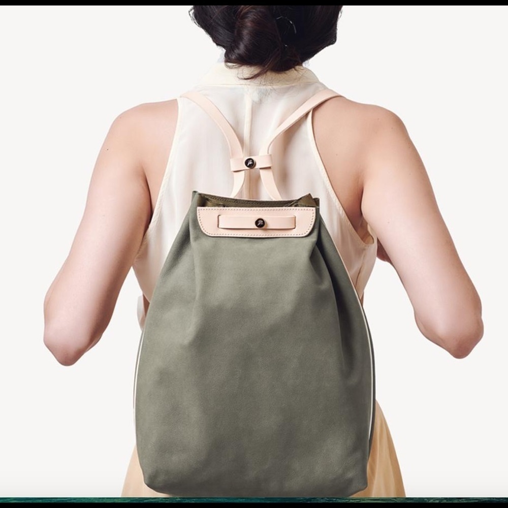 Green Nubuck suede leather backpack - Picture 8 of 17